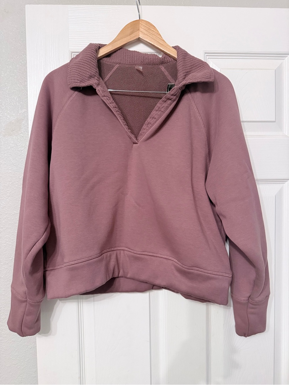 Mono b Mauve Pullover Collar Sweatshirt